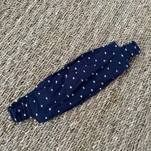 Toit Voilant Navy Blue White Dot Cotton Elastic Haedband